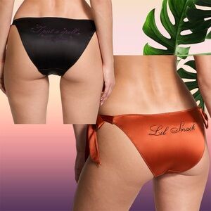 NEW X-Large VS VERY SEXY Flirty Embroidery Side-Tie Cheeky Halloween Panties